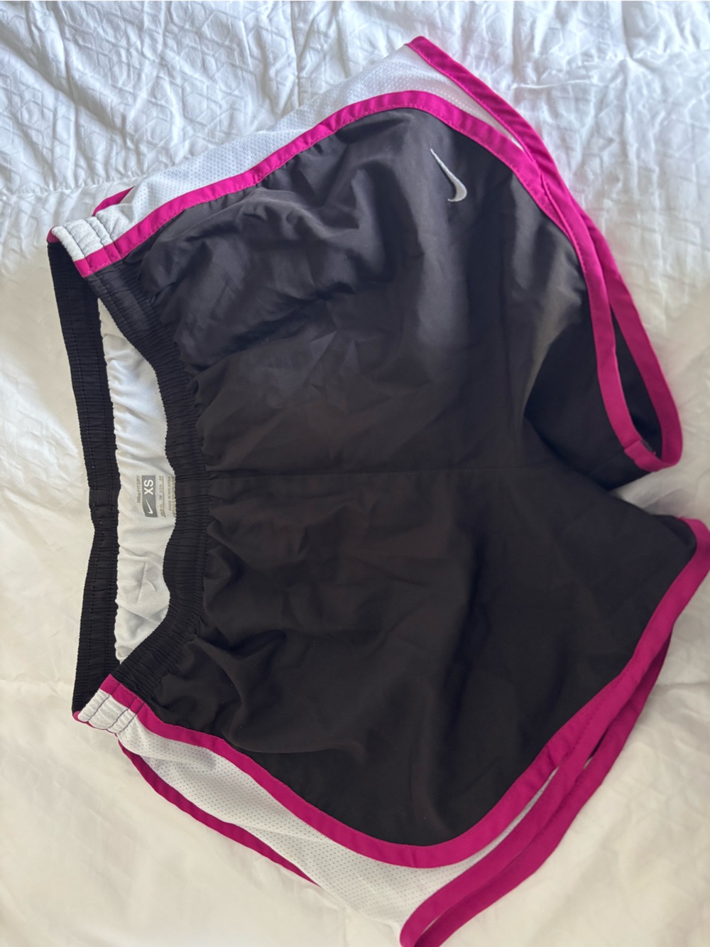 Nike Black and Magenta Women's Athletic Running Shorts